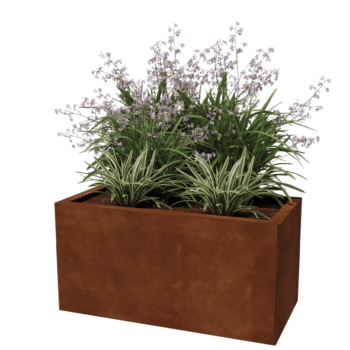 Plantekasse af cortenstål Texas 40 x 80 cm