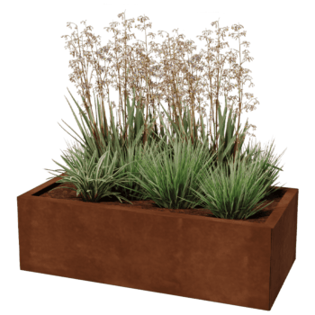 Plantekasse af cortenstål Texas 50 x 100 cm