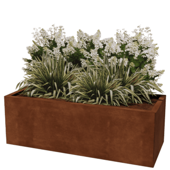 Plantekasse af cortenstål Texas 50 x 120 cm