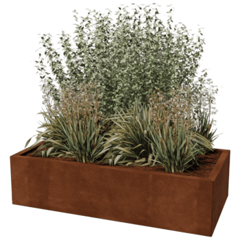 Plantekasse af cortenstål Texas 60 x 120 cm