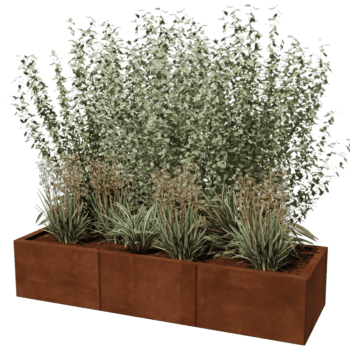 Plantekasse af cortenstål Texas xxl 150 x 50 cm