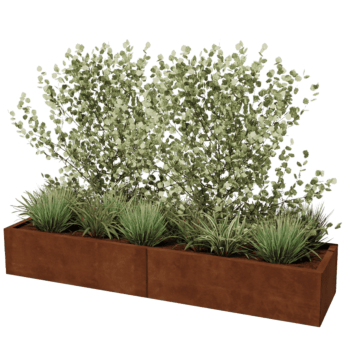 Plantekasse af cortenstål Texas xxl 200 x 50 cm