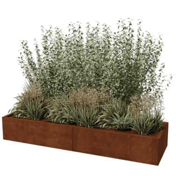 Plantekasse af cortenstål Texas xxl 200 x 60 cm