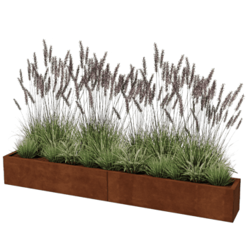 Plantekasse af cortenstål Texas xxl 240 x 30 cm