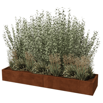 Plantekasse af cortenstål Texas xxl 240 x 60 cm