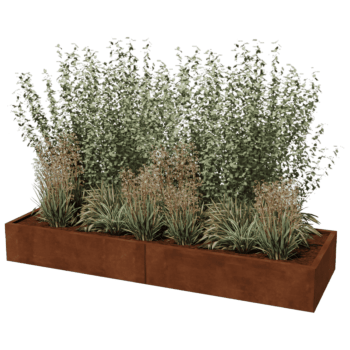 Plantekasse af cortenstål Texas xxl 240 x 80 cm