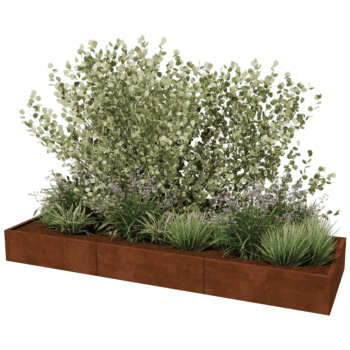 Plantekasse af cortenstål Texas xxl 300 x 100 cm