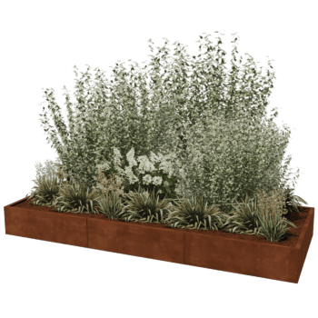 Plantekasse af cortenstål Texas xxl 300 x 120 cm