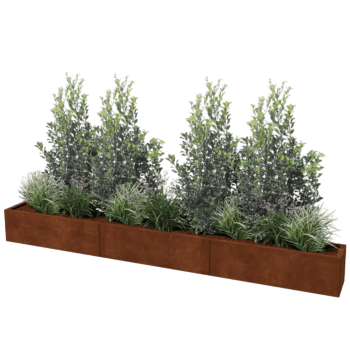 Plantekasse af cortenstål Texas xxl 300 x 30 cm