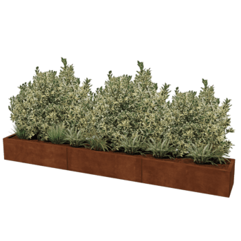 Plantekasse af cortenstål Texas xxl 300 x 40 cm