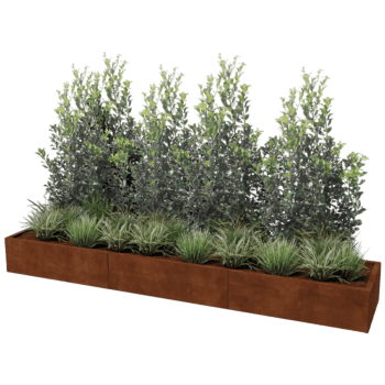 Plantekasse af cortenstål Texas xxl 300 x 60 cm