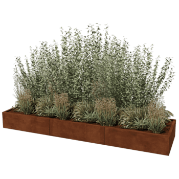 Plantekasse af cortenstål Texas xxl 300 x 80 cm
