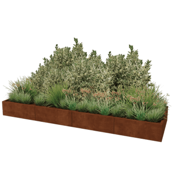 Plantekasse af cortenstål Texas xxl 320 x 100 cm