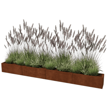 Plantekasse af cortenstål Texas xxl 320 x 30 cm