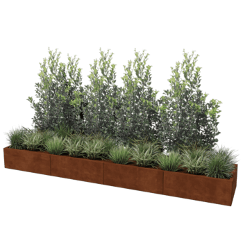 Plantekasse af cortenstål Texas xxl 320 x 60 cm