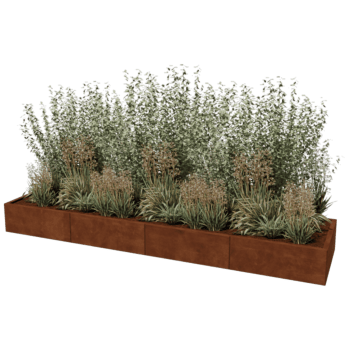 Plantekasse af cortenstål Texas xxl 320 x 80 cm