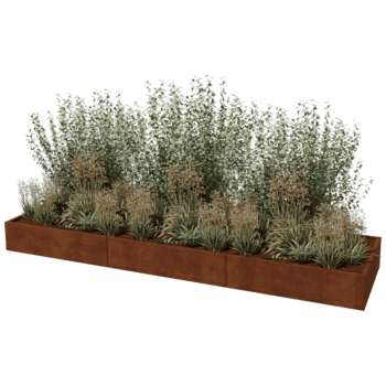 Plantekasse af cortenstål Texas xxl 360 x 100 cm