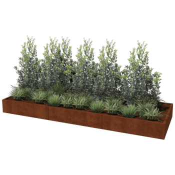Plantekasse af cortenstål Texas xxl 360 x 120 cm