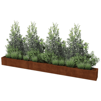 Plantekasse af cortenstål Texas xxl 360 x 30 cm