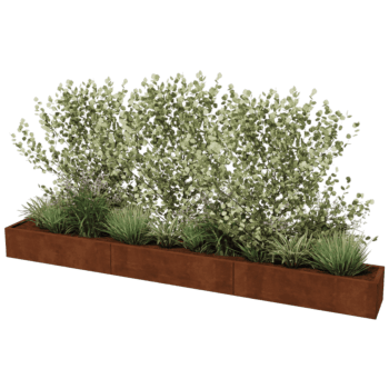 Plantekasse af cortenstål Texas xxl 360 x 40 cm