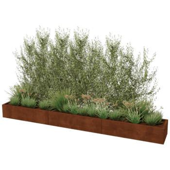 Plantekasse af cortenstål Texas xxl 360 x 50 cm