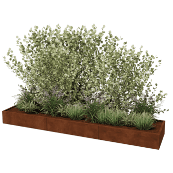 Plantekasse af cortenstål Texas xxl 360 x 80 cm