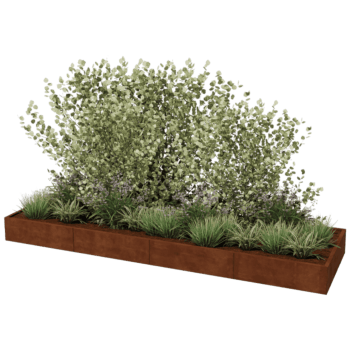 Plantekasse af cortenstål Texas xxl 400 x 120 cm