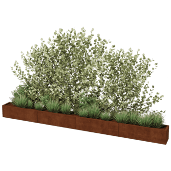 Plantekasse af cortenstål Texas xxl 400 x 30 cm