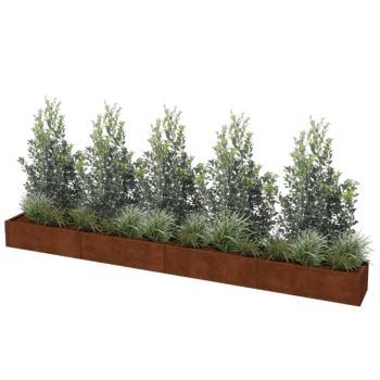 Plantekasse af cortenstål Texas xxl 400 x 40 cm