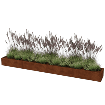 Plantekasse af cortenstål Texas xxl 400 x 50 cm