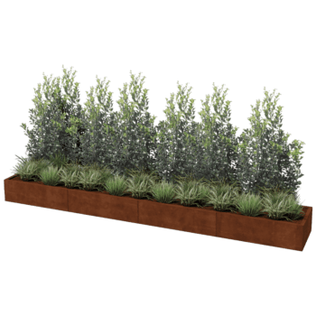 Plantekasse af cortenstål Texas xxl 400 x 60 cm
