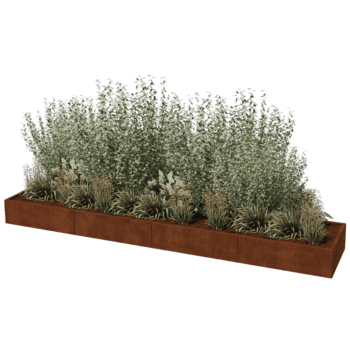 Plantekasse af cortenstål Texas xxl 400 x 80 cm