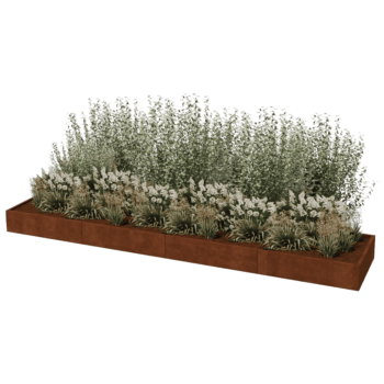Plantekasse af cortenstål Texas xxl 480 x 100 cm