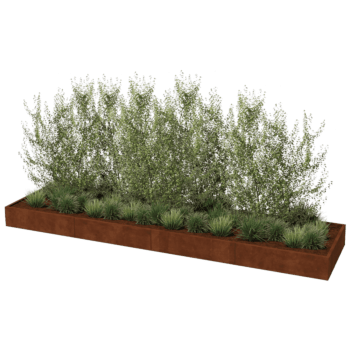 Plantekasse af cortenstål Texas xxl 480 x 120 cm