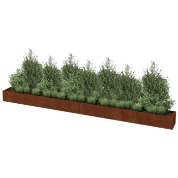 Plantekasse af cortenstål Texas xxl 480 x 40 cm