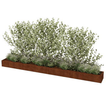 Plantekasse af cortenstål Texas xxl 480 x 50 cm