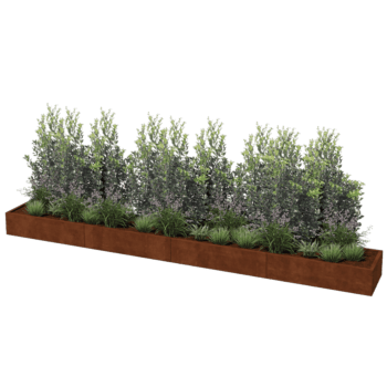 Plantekasse af cortenstål Texas xxl 480 x 60 cm