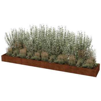 Plantekasse af cortenstål Texas xxl 480 x 80 cm