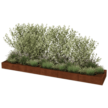 Plantekasse af cortenstål Texas xxl 500 x 100 cm