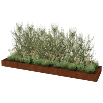 Plantekasse af cortenstål Texas xxl 500 x 120 cm