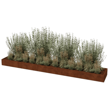 Plantekasse af cortenstål Texas xxl 500 x 80 cm