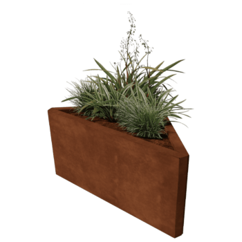 Plantekasse af cortenstål Alaska ligebenet 84 cm