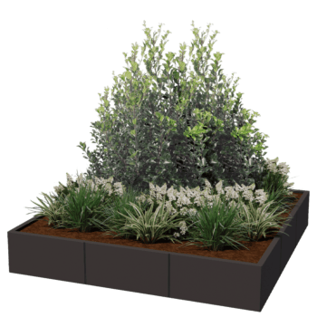 Plantekasse af pulverlakeret stål Miami xxl 180 x 180 cm