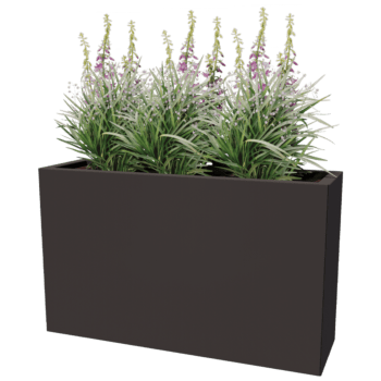 Plantekasse af pulverlakeret stål Texas 30 x 100 cm