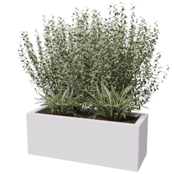 Plantekasse af pulverlakeret stål Texas 30 x 80 cm