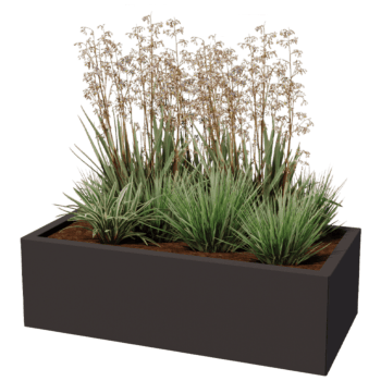 Plantekasse af pulverlakeret stål Texas 50 x 100 cm