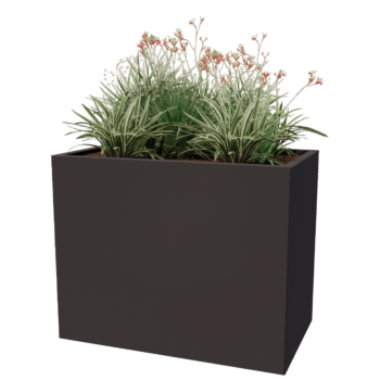 Plantekasse af pulverlakeret stål Texas 60 x 100 cm