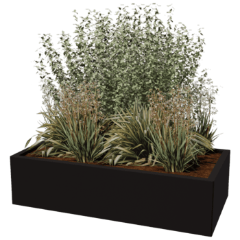 Plantekasse af pulverlakeret stål Texas 60 x 120 cm