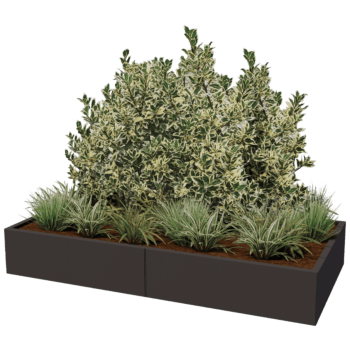 Plantekasse af pulverlakeret stål Texas xxl 200 x 100 cm