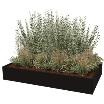 Plantekasse af pulverlakeret stål Texas xxl 200 x 120 cm